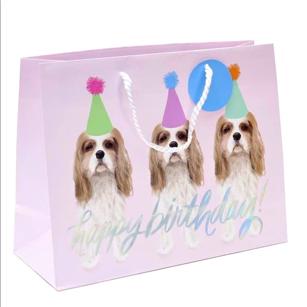 Holographic Happy Birthday Dogs Gift Bag, Set of 2